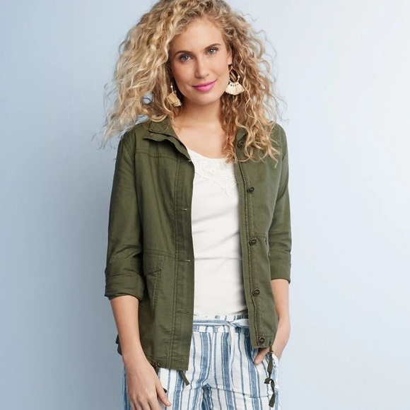 Sonoma Linen Blend Olive Green Jacket - Picture 3 of 9